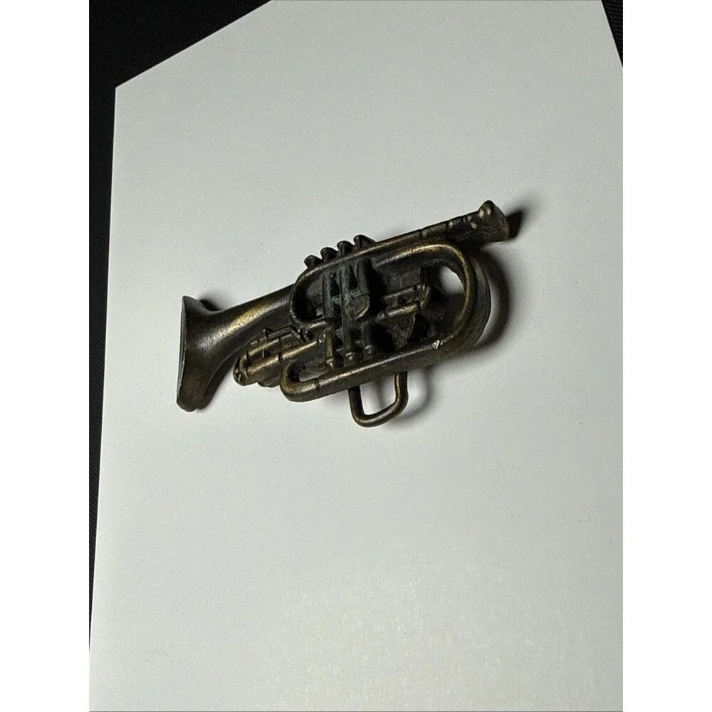 Baron Buckle Solid Brass Trumpet Music Theme Bronze Belt Buckle 6172 Original